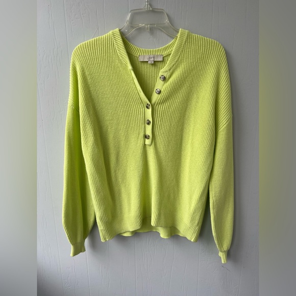 Loft Ribbed Henley Pullover Sweater (size S) - Picture 1 of 9